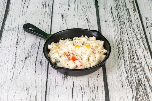 Sweet Corn Pasta In Cheese White Sauce