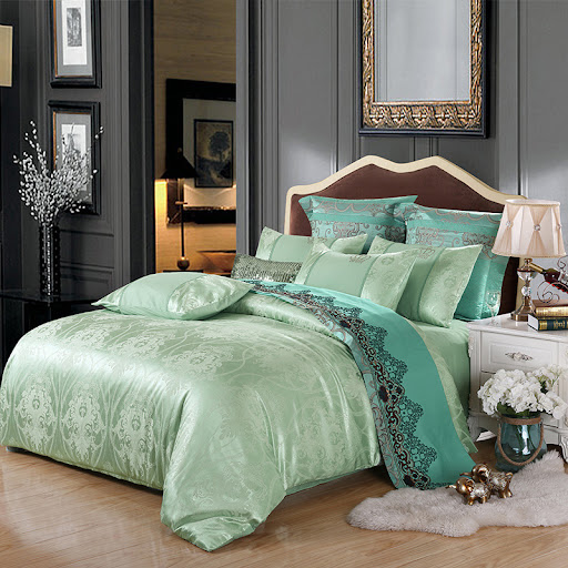 Title 10, Active satin jacquard four-piece bedding for a ...