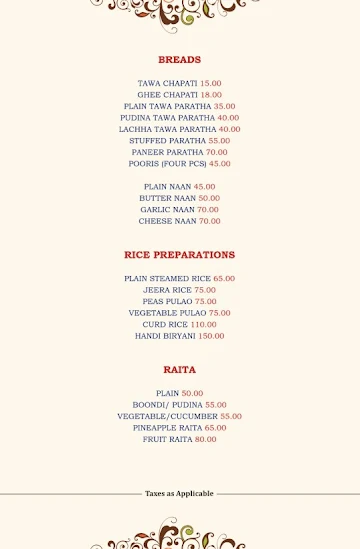 Amaltas Cafe menu 