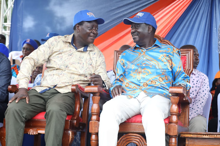 Governor Wilber Ottichilo with ODM leader Raila Odinga in Kakamega