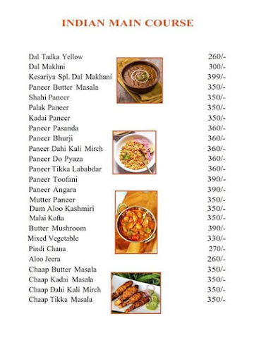 Kesariyaa Pure Veg Restaurant menu 