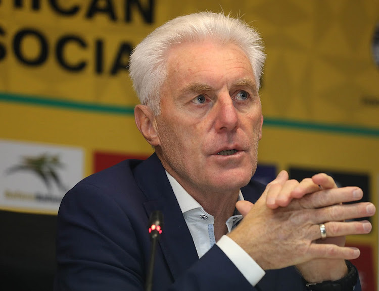 Bafana Bafana coach Hugo Broos during the squad announcement at Safa House in Johannesburg August 19 2021. Picture: VELI NHLAPO