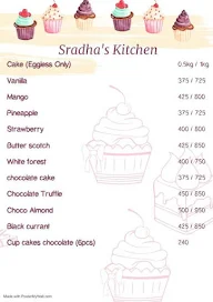 Sradha's Kitchen menu 1
