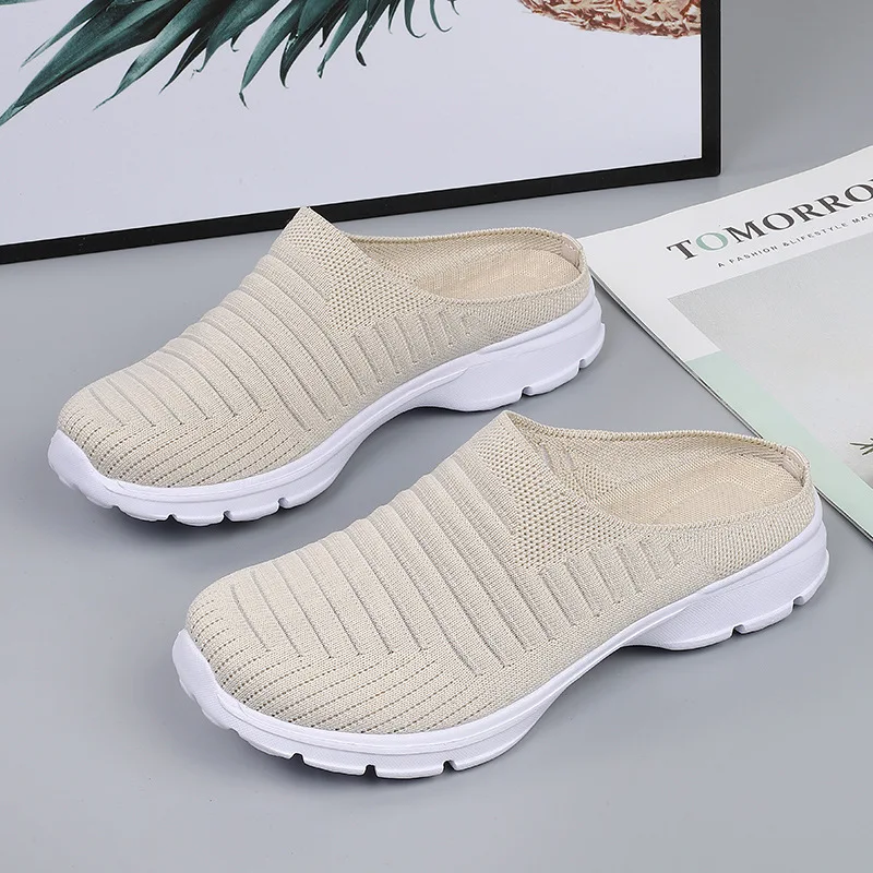 Claquettes de Sport d'Été pour Femmes Maille Fly Woven Respirante Légères et Confortables, Idéales pour les Activités Estivales