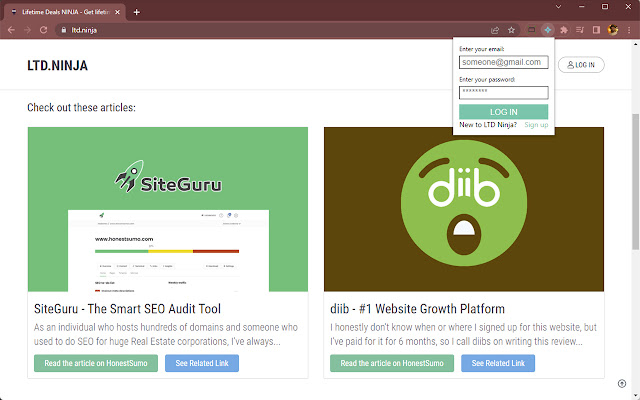 LTD Ninja chrome extension