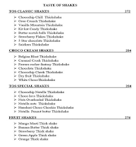 Healthy Shakes menu 1