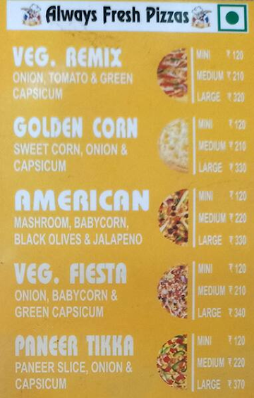 Pizza Hub menu 