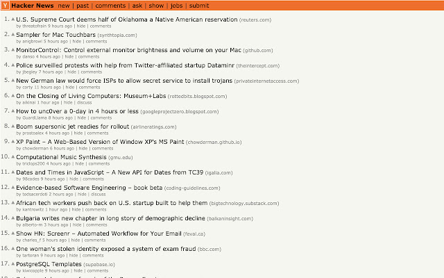 Hacker News Demetricator chrome extension