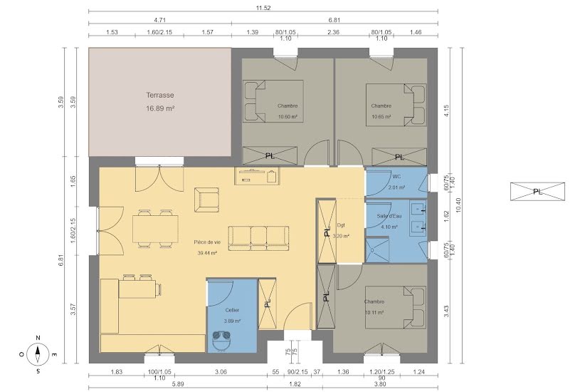  Vente Terrain + Maison - Terrain : 500m² - Maison : 85m² à Magescq (40140) 