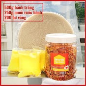 Combo 950G Bánh Tráng Muối Ruốc Siêu To (500G Bánh Tráng Phơi Sương, 250G Muối Tôm Hành Phi, 200G Bơ Vàng Béo Ngậy)