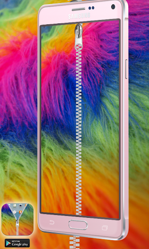 Rainbow Fur Zipper Lock Screen