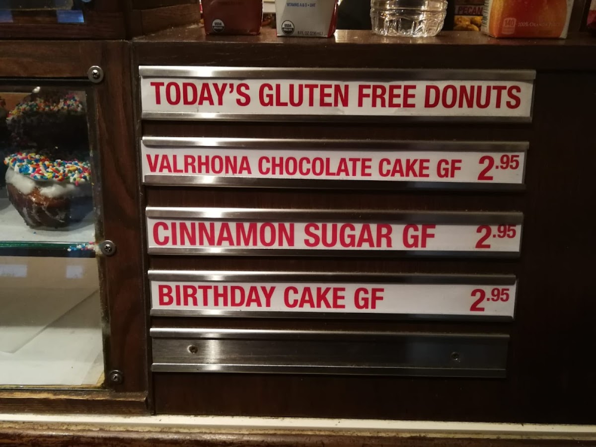 Do-Rite Donuts gluten-free menu