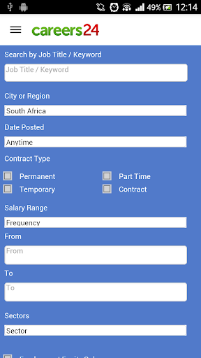 Screenshot Careers24 SA Job Search