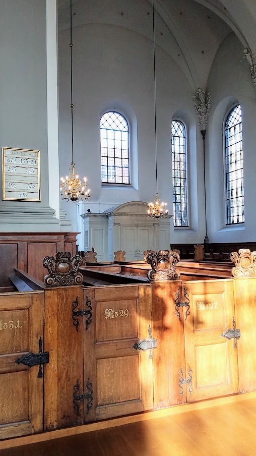 Visiting Church of Our Savior, also known as Vor Frelsers Kirke, in Copenhagen