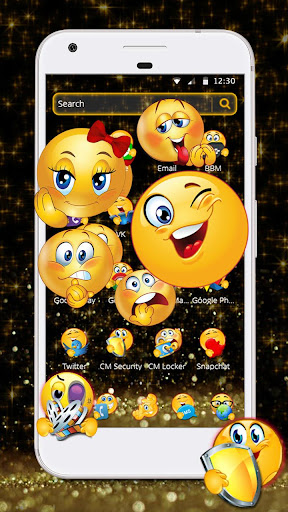 Black Glitter Emoji Theme