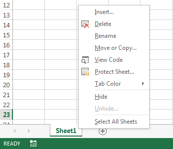 Pengaturan Worksheet Excel