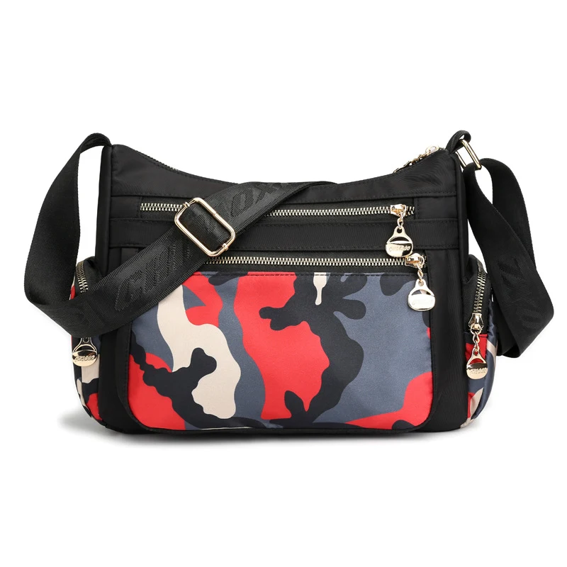 Sac ethnique en nylon imprimé pour femmes, bandoulière diagonale, parfait pour transporter vos essentiels avec style et confort.