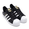 adidas originals superstar core black/running white/gold foil