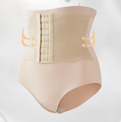 Title 3, High-waisted boned tummy control shaper thong f...