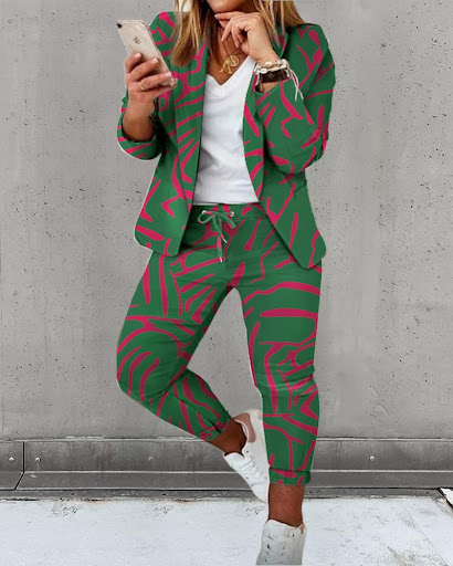 Title 14, Fashion Printed Long-sleeved Cardigan Casual Sm...