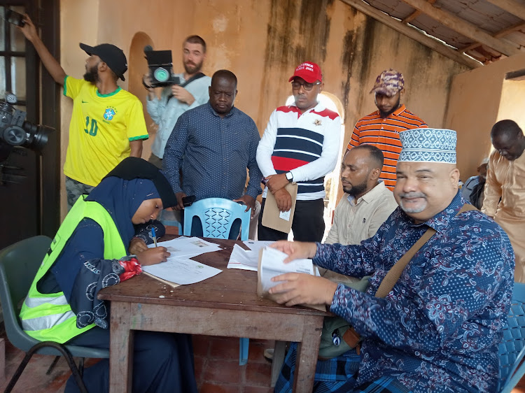 Lamu Governor Fahim Twaha during clearance by the IEBC at the Lamu Fort on Sunday, June 5, 2022