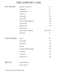 The Country Cafe menu 1