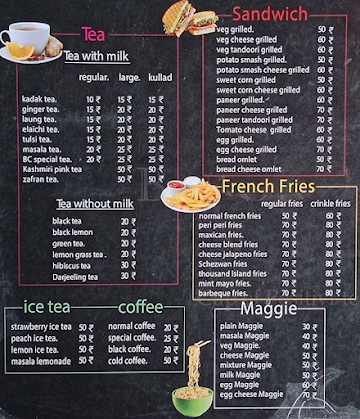 Black Cup Chai Cafe menu 
