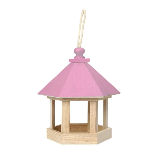 Yard Garden Window Hanging Ornaments Bird Feeder Wooden Birdhouse Parrot Cage Hang Rope Feeding House Type Outside Decor