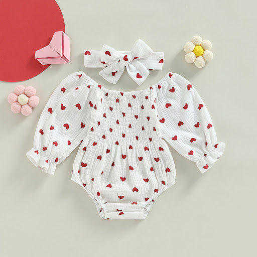 Title 1, Valentines Day Love Print Romper for women. Ce...