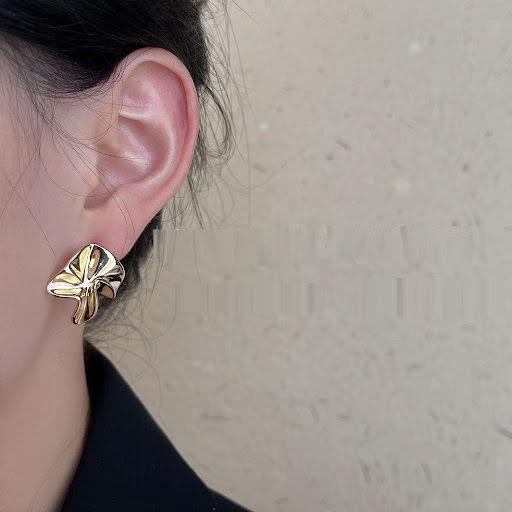 Title 2, Irregular Metal Pleated Ear Studs