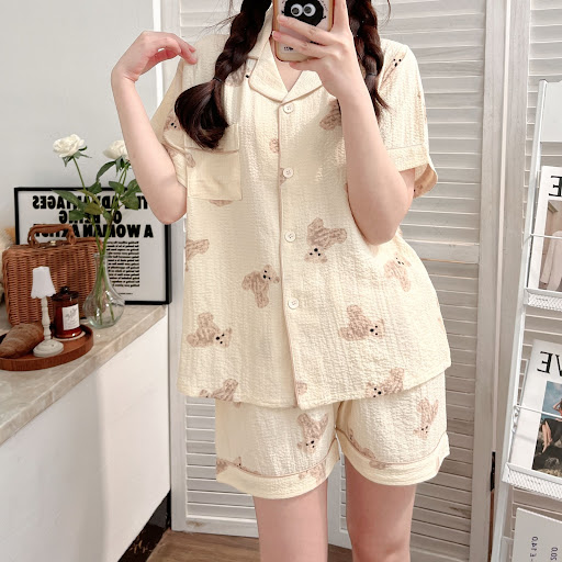 Title 4, Summer Japanese Bubble Cotton Cute Orange Pajam...