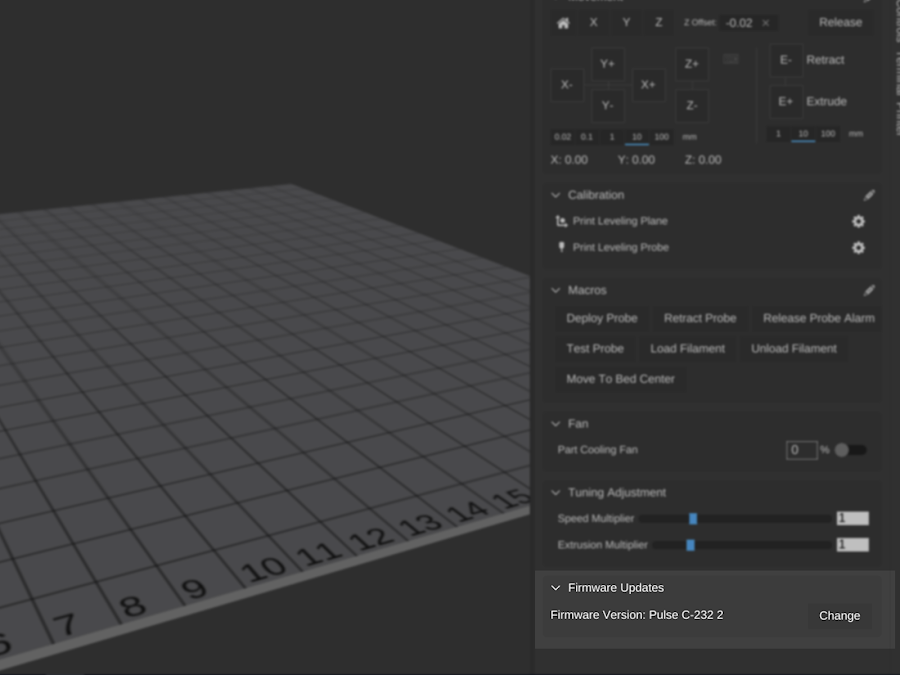 Firmware updates for the Pulse are quick and easy using MatterControl