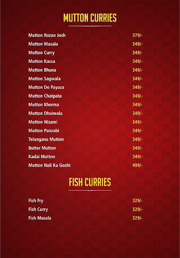 Mughal’s Darbar Restaurant & Mandi menu 