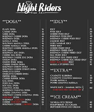 Night Riders menu 2