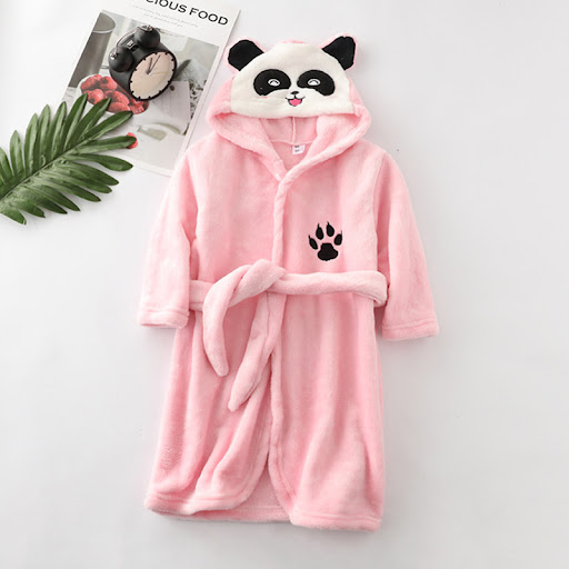 Title 8, Girls Cartoon Hooded Flannel Lace-up Bathrobe, ...