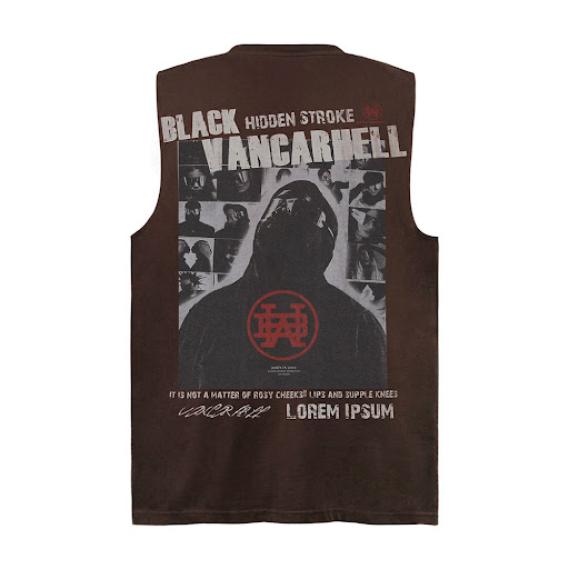 Title 5, Dark High Street Shadow Printed Vest for Men. A...