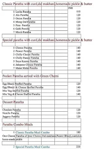 The Paratha Factory menu 1