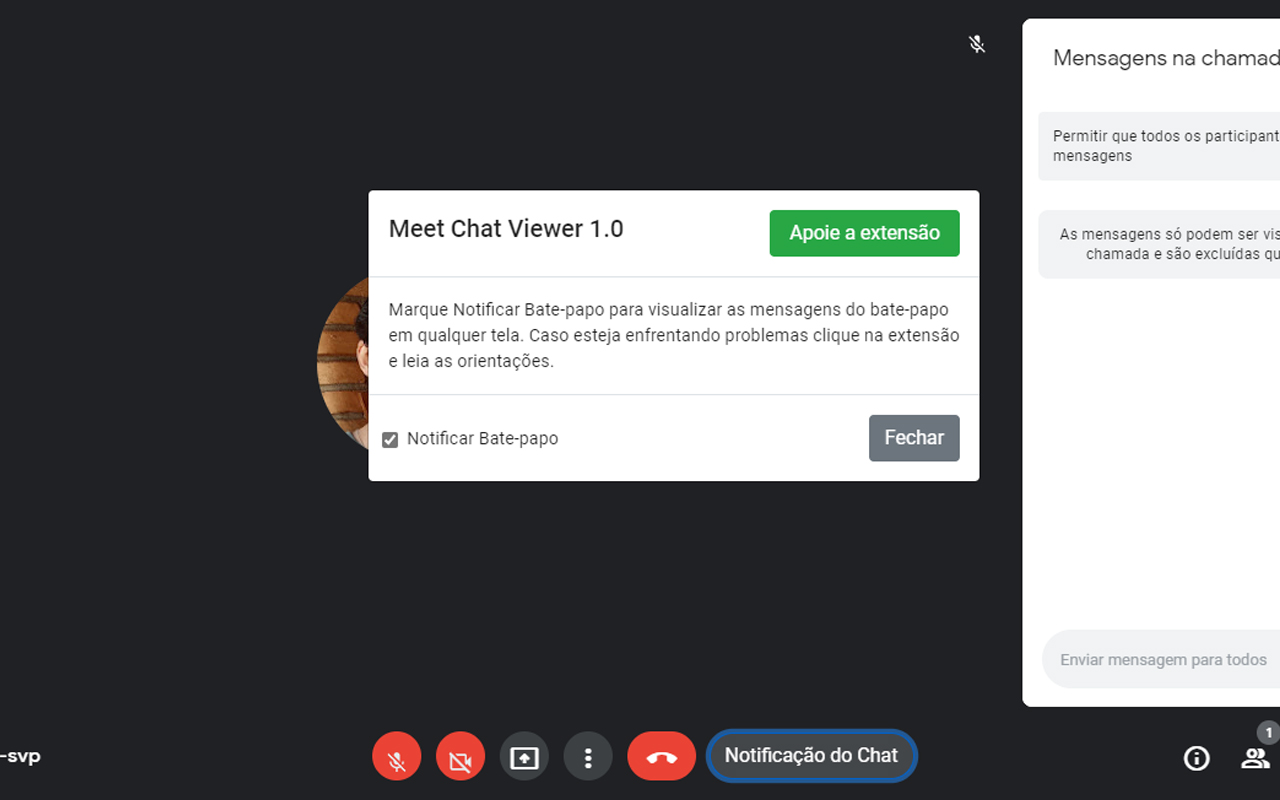 Meet Chat Viewer: Notificar chat Google Meet Preview image 4