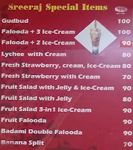 Sreeraj Lassi Bar menu 5