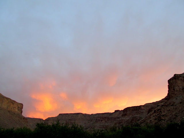 Colorful clouds to the south