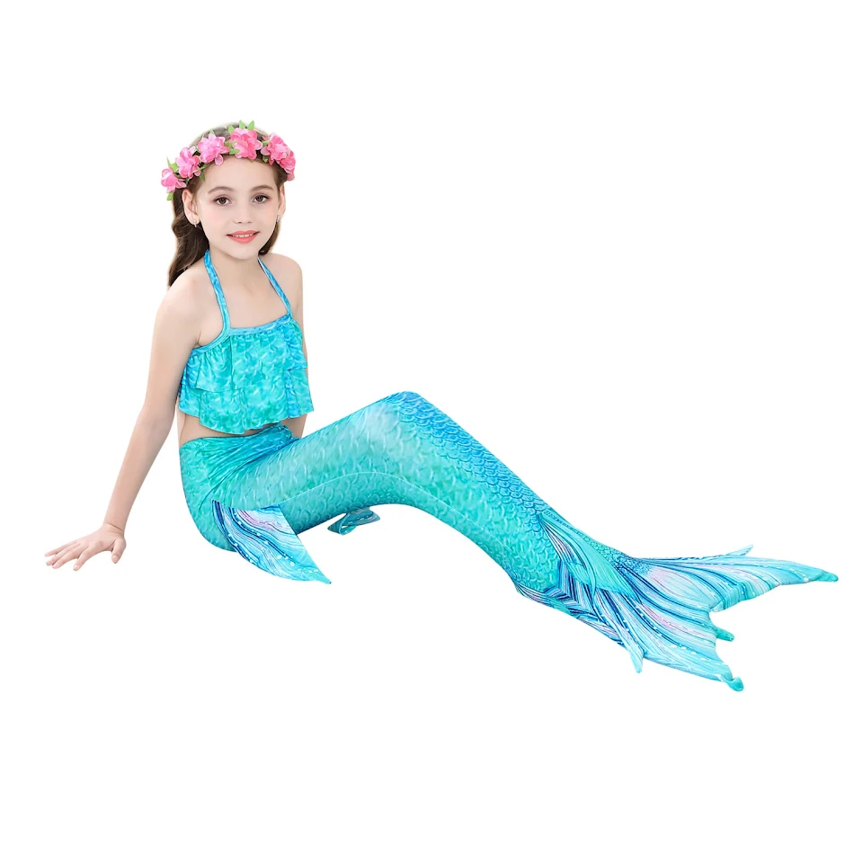Meisjes zeemeerminstaarten zwemjurken cosplay kostuum strandkleding, ideaal voor zwemmen en spelen op het strand, droom weg!