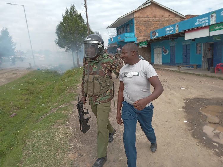 Former Silibwet Township MCA aspirant Bildad Cheruiyot is arrested for leading demonstrations against Bomet county government on Wednesday