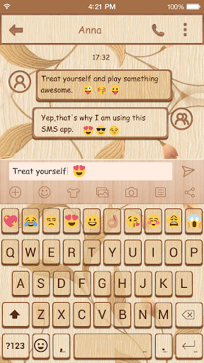 Gold Wood Emoji Keyboard Theme