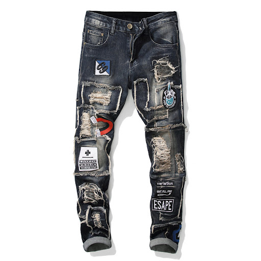Title 3, New European and American Style Mens Ripped Pa...