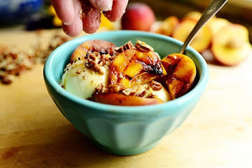 Grilled Peaches & Pecans