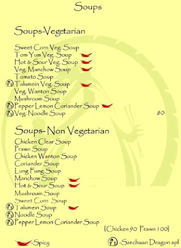Szechuan Dragon menu 