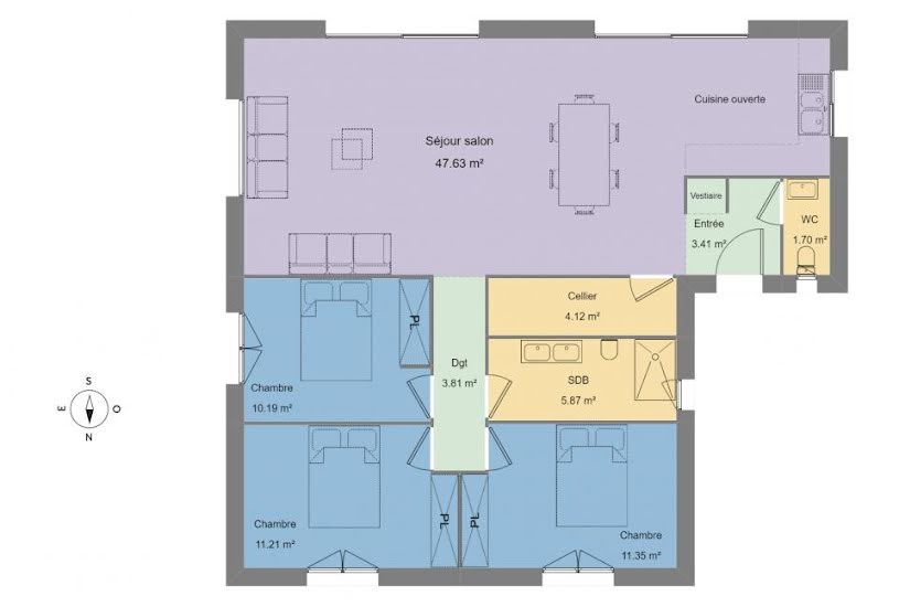  Vente Terrain + Maison - Terrain : 537m² - Maison : 100m² à Rivesaltes (66600) 