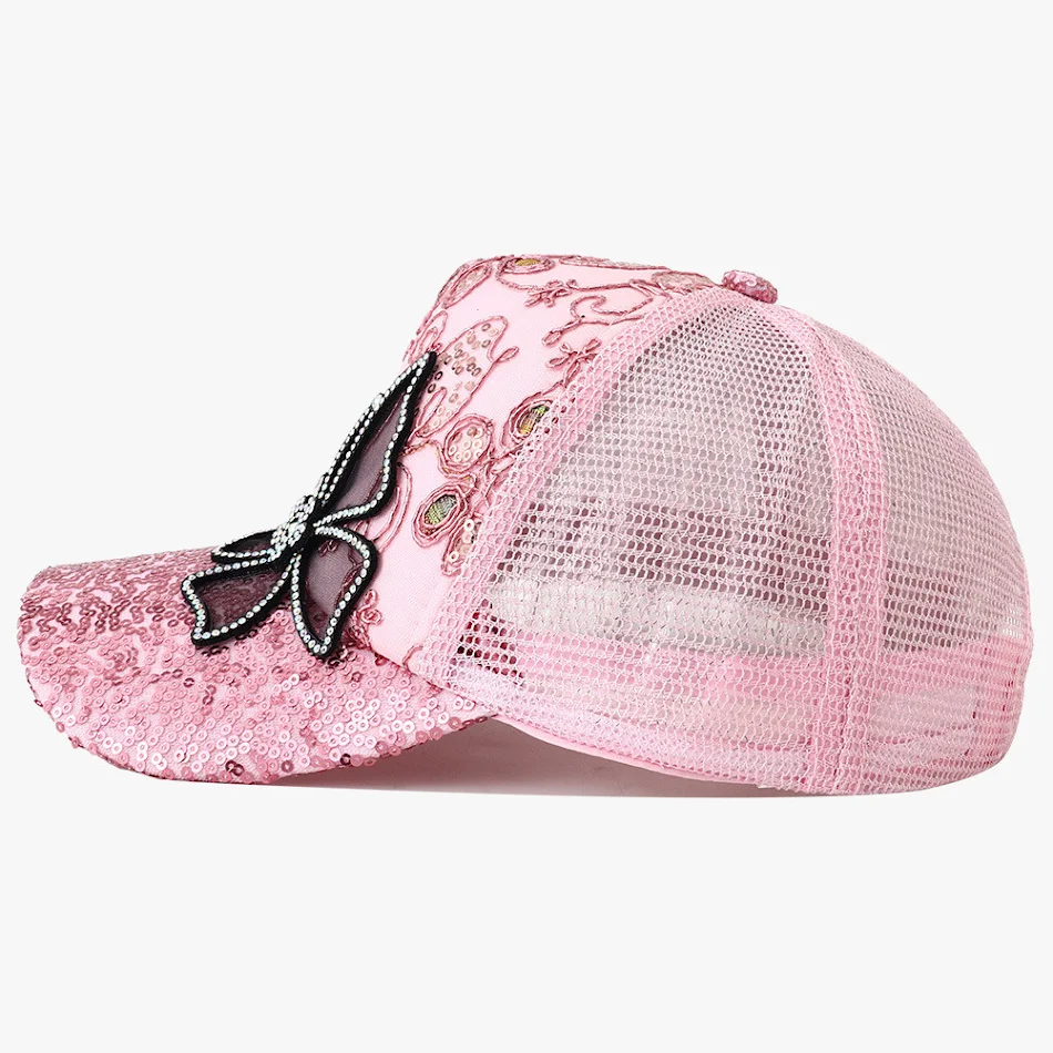 Lässige, modische Schirmmütze mit Pailletten für Damen