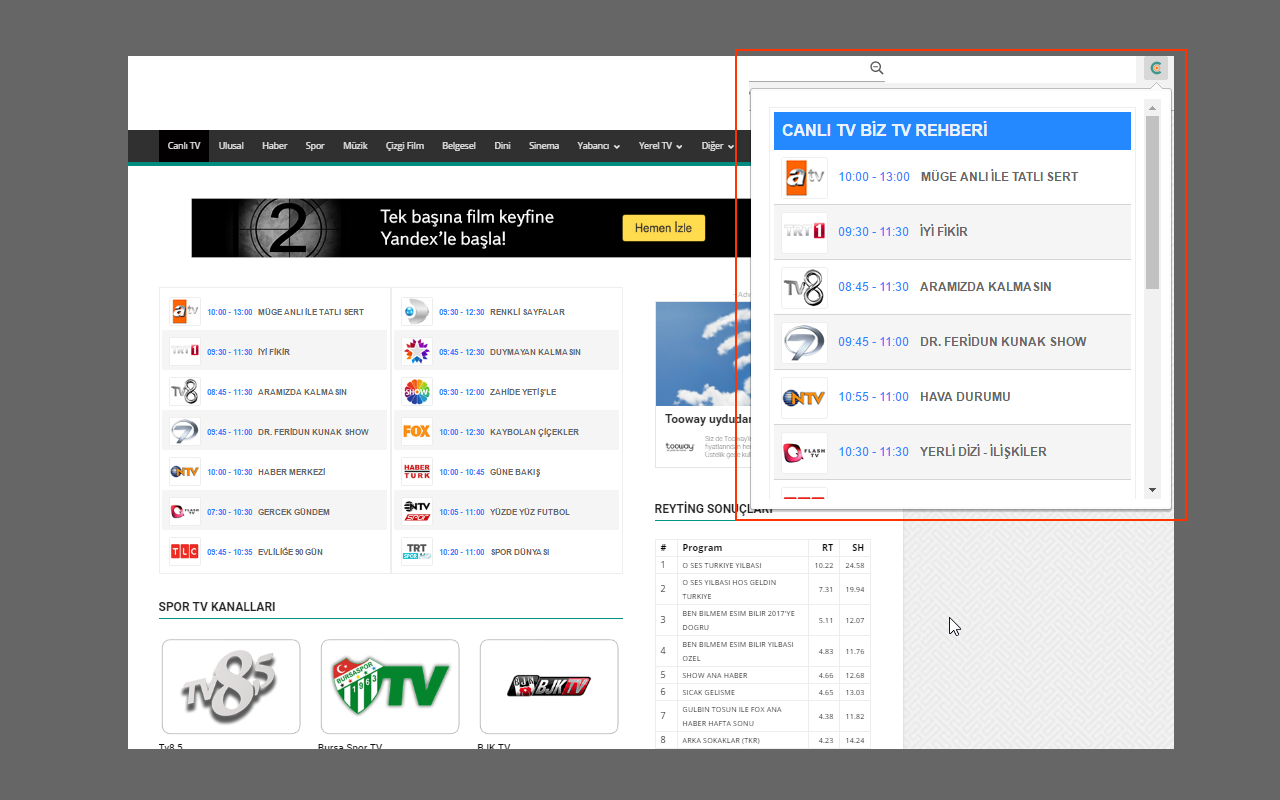 Canli TV Biz TV Rehberi Preview image 3