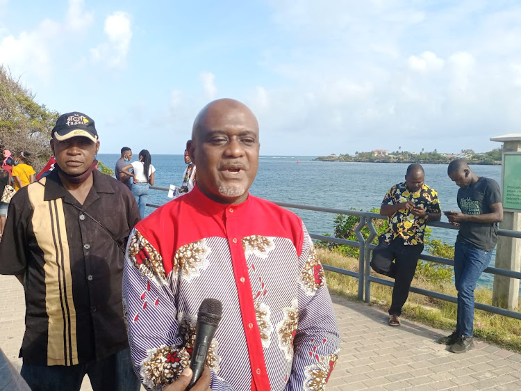 Mama Ngina Waterfront Park national coordinator Ali Noor at the facility in Mombasa.